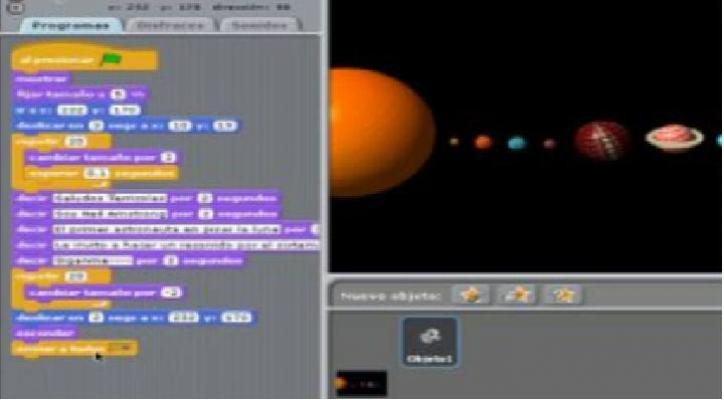 Programación con Scratch. Sistema solar y planetas