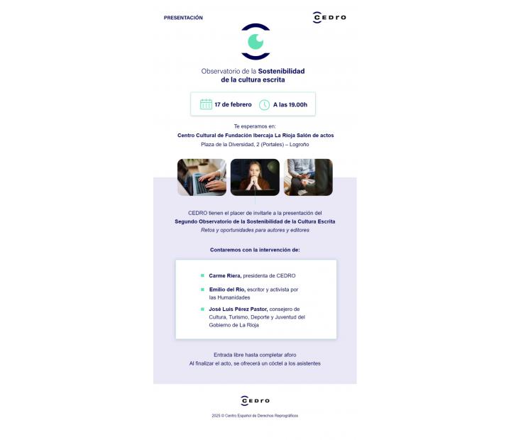 Segundo Observatorio de la Sostenibilidad de la Cultura Escrita