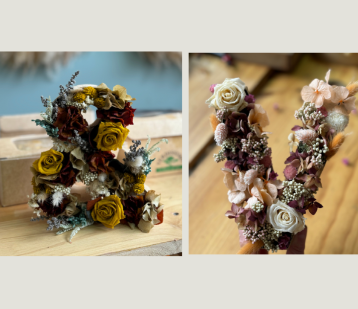 Taller de Iniciales. Crea y decora una letra con flores preservadas