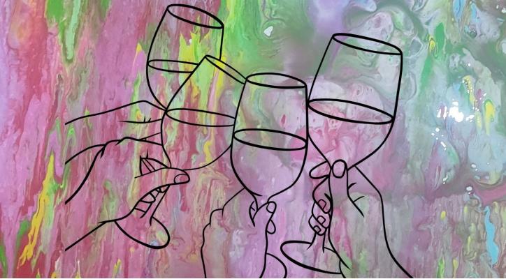 ¡Tarde de pintura! Abstracción y vino
