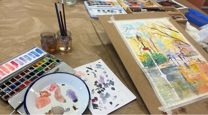 Acuarela con Marian. Lunes