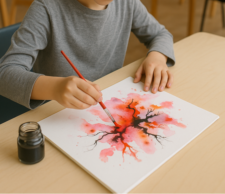 Escuela de Arte para niños. Tinta viva, el color con vida propia