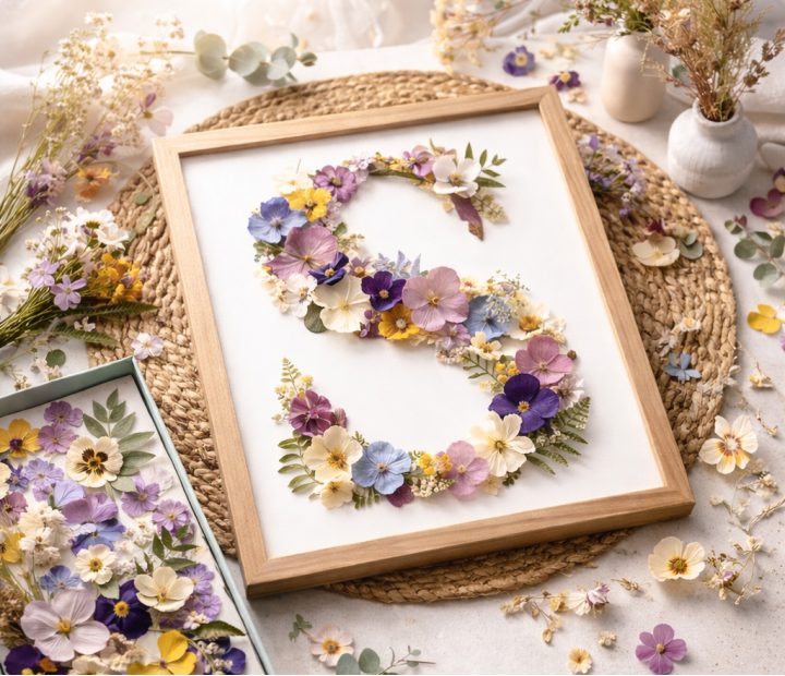 Crea tu propia inicial con flores 