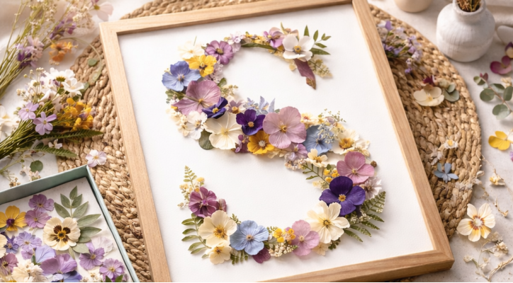 Crea tu propia inicial con flores 