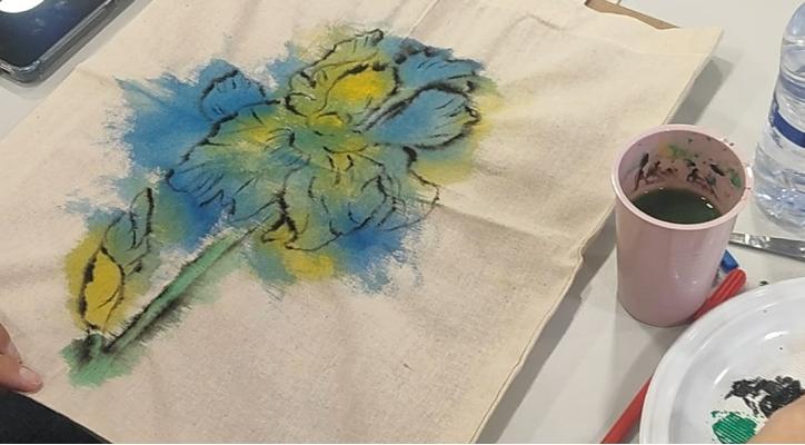 Pintura sobre tela: Bolsas y neceseres