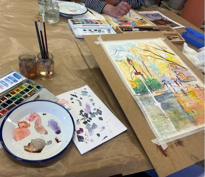 Acuarela con Marian. Lunes