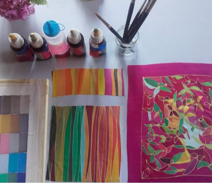 Intensivo de pintura sobre seda