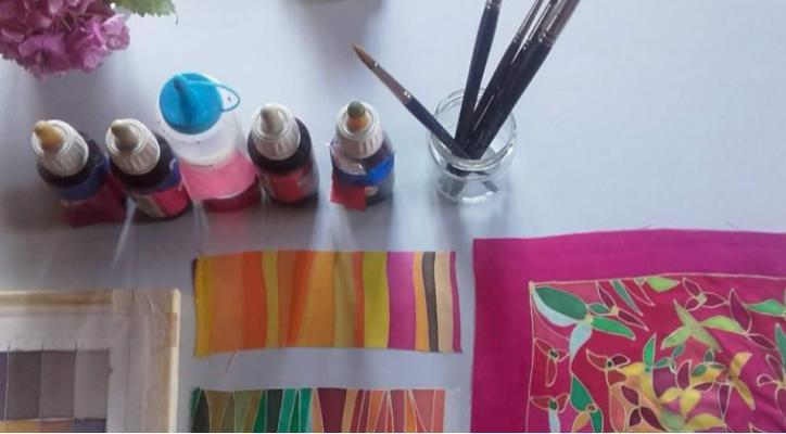 Intensivo de pintura sobre seda