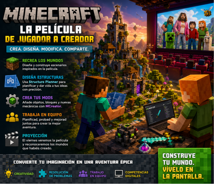 Minecraft: La película. De jugador a creador
