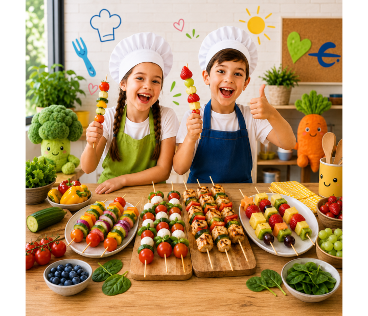 Minichefs: Brochetas divertidas y helados saludables
