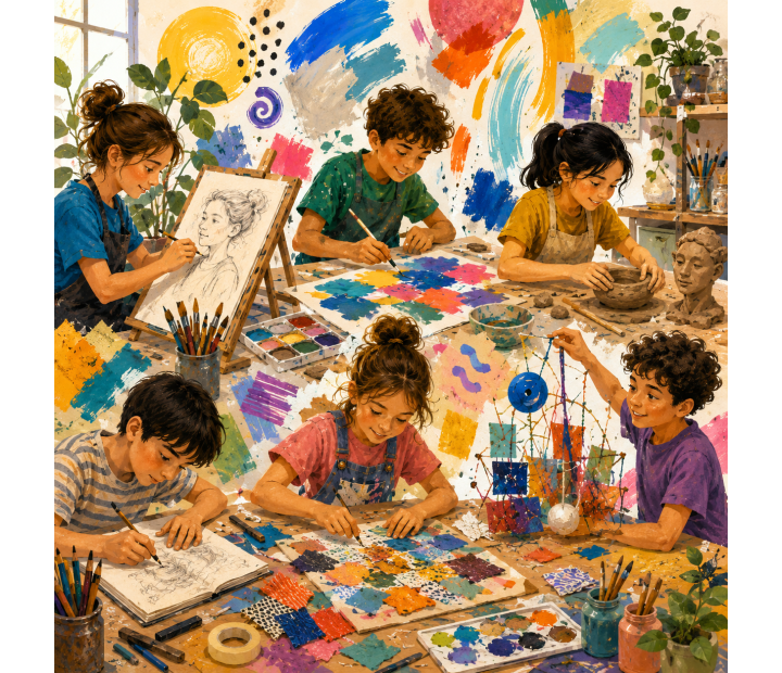 Escuela de arte de verano para niños y jóvenes. Dibuja, pinta y modela