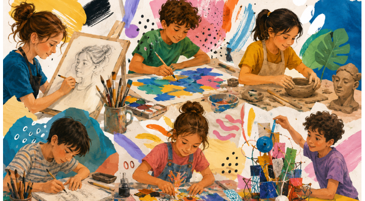 Escuela de arte de verano para niños y jóvenes. Dibuja, pinta y modela