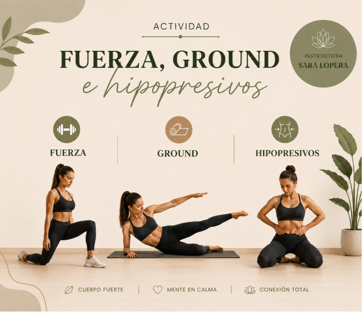  Entrena con Sara Lopera, Fuerza, Ground e Hipopresivos 