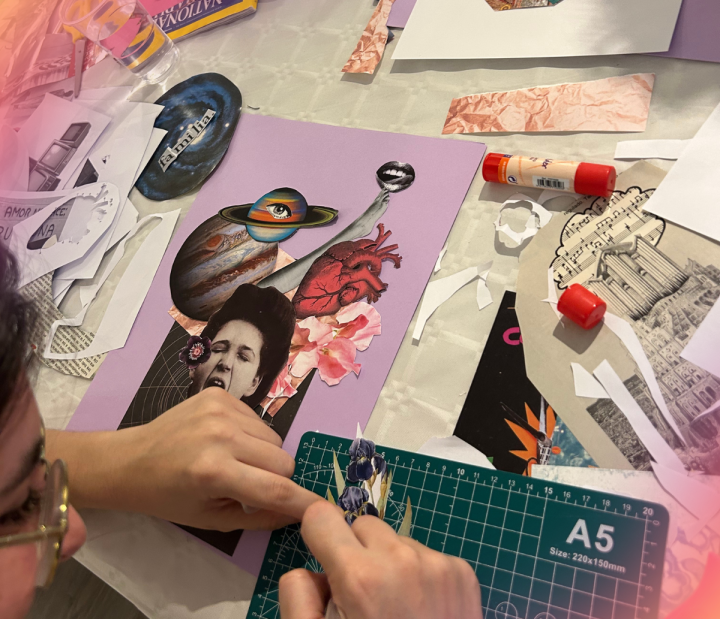 Volver a mirar, taller de collage.