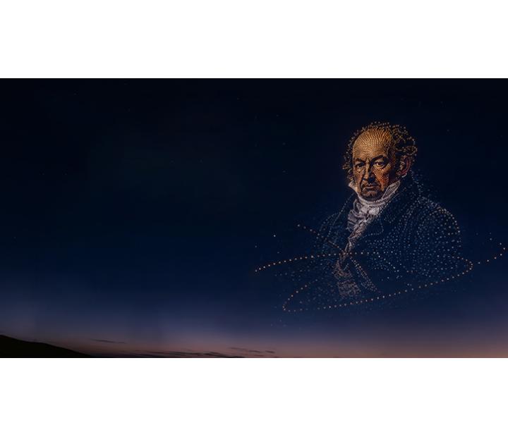 Espectáculo de drones. `150 años de Fundación Ibercaja. El Museo Goya ilumina el cielo´