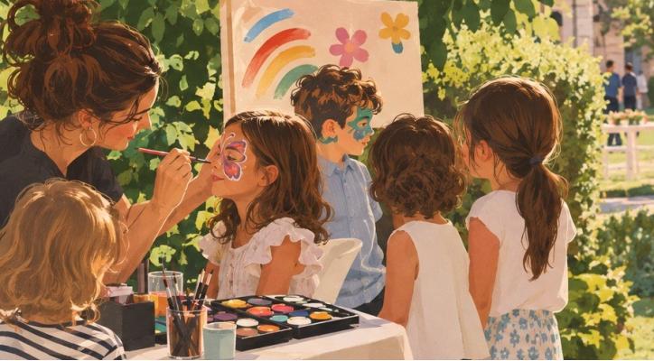 Pintacaras en el jardín
