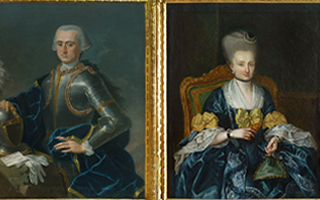 Dos retratos de Don Felipe de Palafox y de Doña Rafaela de Palafox, obras de Francisco y de Ramón Bayeu