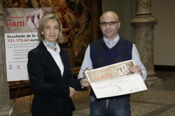 ACTO DE ENTREGA DE LOS FONDOS RECAUDADOS PARA HAITÍ, EN IBERCAJA PATIO DE LA INFANTA