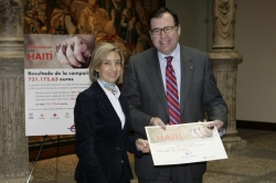 ACTO DE ENTREGA DE LOS FONDOS RECAUDADOS PARA HAITÍ, EN IBERCAJA PATIO DE LA INFANTA