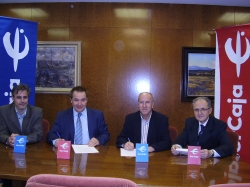 IBERCAJA FIRMA UN CONVENIO CON ADO MIGUEL SERVET DE HUESCA