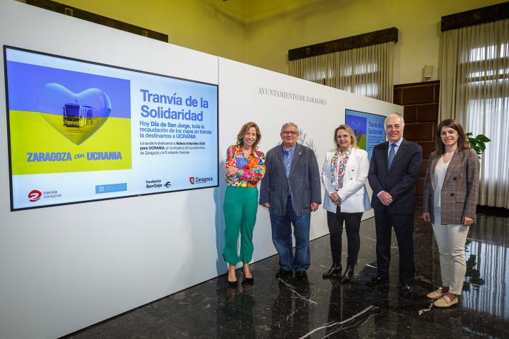 Fundación Ibercaja y el Ayuntamiento impulsan la campaña Zaragoza con Ucrania, a través de Aldeas Infantiles SOS