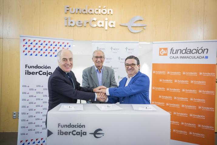  FIRMA DE CONVENIO DE LA FUNDACIONES IBERCAJA Y CAI CON LA ASOCIACIÓN ESPAÑOLA CONTRA EL CÁNCER