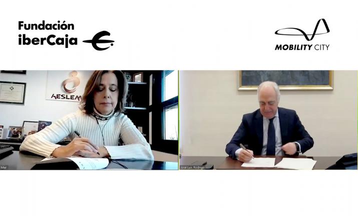 FIRMA DE ADHESIÓN DE AESLEME A MOBILITY CITY DE FUNDACIÓN IBERCAJA