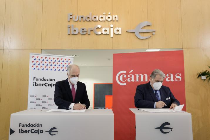 FIRMA DE CONVENIO DE FUNDACIÓN IBERCAJA Y CÁMARA DE COMERCIO DE ZARAGOZA