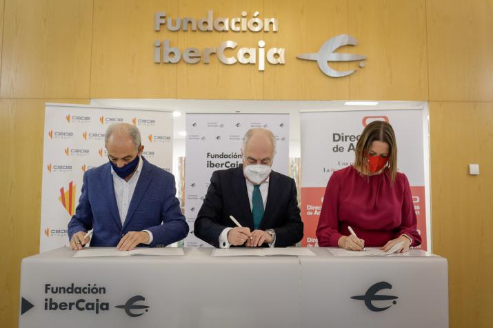 Fundación Ibercaja, Directivas de Aragón y CEOE renuevan su acuerdo de colaboración para el desarrollo del programa LiderA