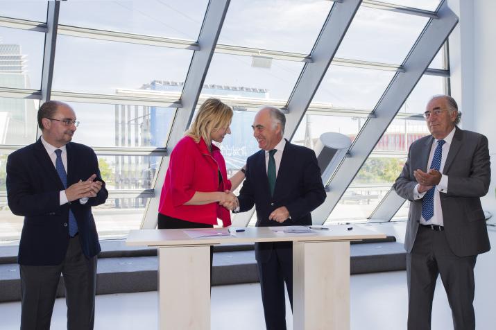 PRESENTACIÓN DE FUNDACIÓN IBERCAJA Y GOBIERNO DE ARAGÓN DE LA CIUDAD DE LA MOVILIDAD EN EL PABELLÓN PUENTE DE ZARAGOZA 