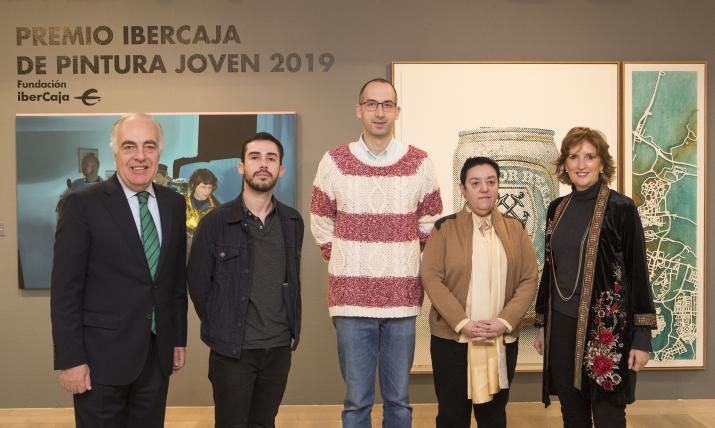 Foto de la rueda de prensa del Premio Ibercaja de Pintura Joven