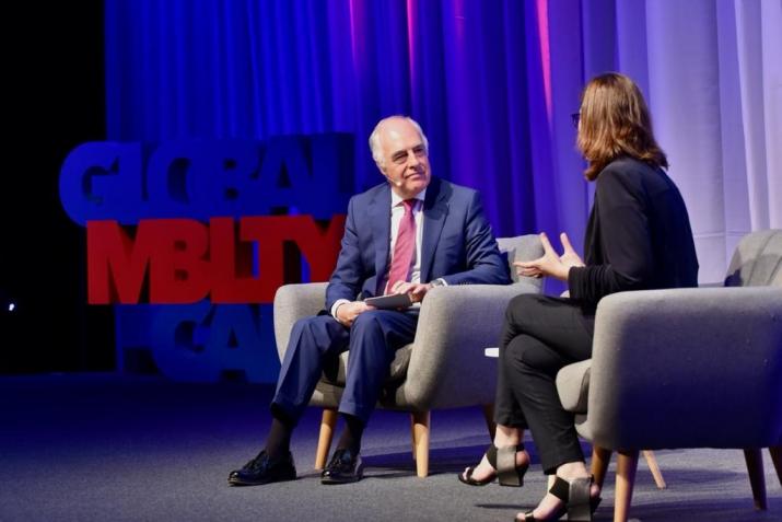 José Luis Rodrigo, director general de Fundación Ibercaja, durante la clausura del Global Mobility Call